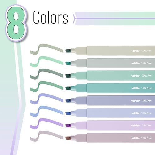 Mr. Pen- Aesthetic Highlighters No Bleed, 8 Pack, Assorted Colors | Chisel Tip, Cute Highlighters Assorted Colors for Journaling, Highlighting, Underlining, Fast Dry, Back to School Supplies - Image 2