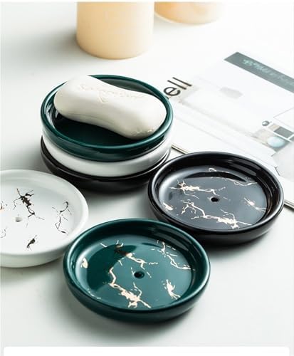 Holder Round Self Draining Small Ceramic Tray Cute Jewelry Soap Dish - Image 5