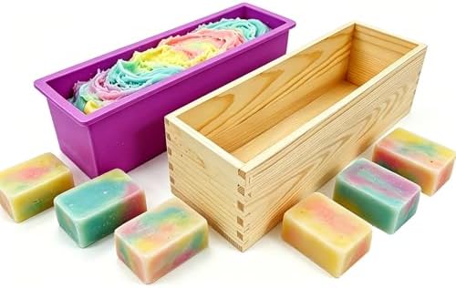 Soap Making Kit for Adults All-in-One Soap Making Supplies Includes Melt & Pour 2.2LBs Goat Milk Soap Base, Silicone Loaf Molds, Cutting Box Premium 500+PCS DIY Craft Supplies - Image 3