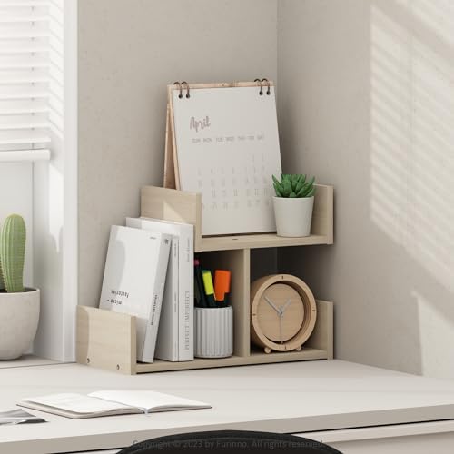 Furinno HERMITE Desk File Folder Organizers, 3-Shelf Desktop Office Organization Racks, Desk Top Display Book Shelf, for Paper, Office Supplies, Magazine, Bauhaus Oak - Image 2
