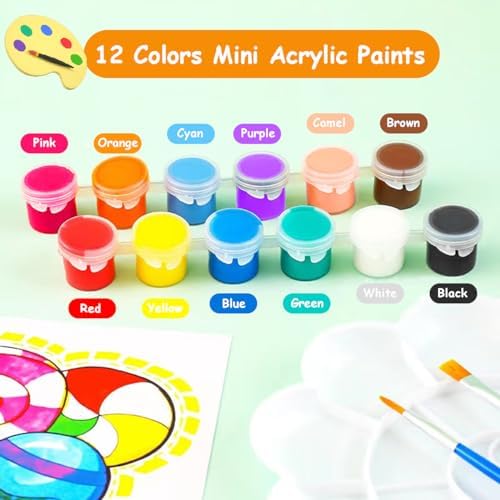 30 Pack Mini Canvas and Easel Set, 4 x 4 inch Small Canvases for Painting - Image 5