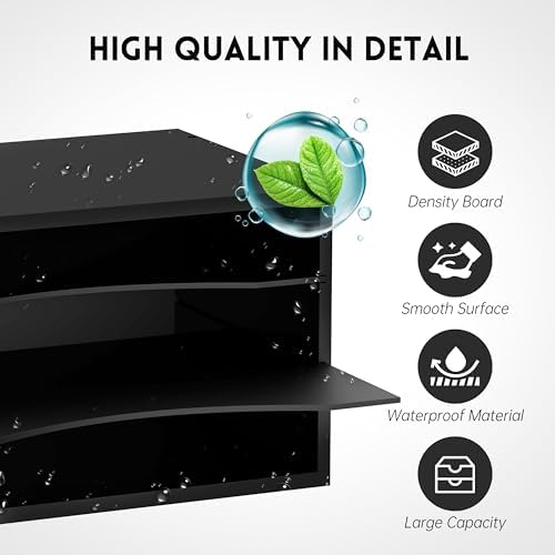 3 Tier Wood Desk Organizer, Mail Sorter and Paper Organizer for Desk, Black - Image 5