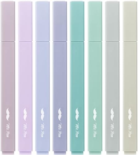 Mr. Pen- Aesthetic Highlighters No Bleed, 8 Pack, Assorted Colors | Chisel Tip, Cute Highlighters Assorted Colors for Journaling, Highlighting, Underlining, Fast Dry, Back to School Supplies by MrPen