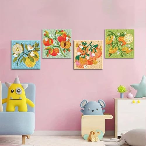 4 Pack Diamond Art Painting Kits for Kids, Small Diamond Art Kids 6x6 Inch - Image 2