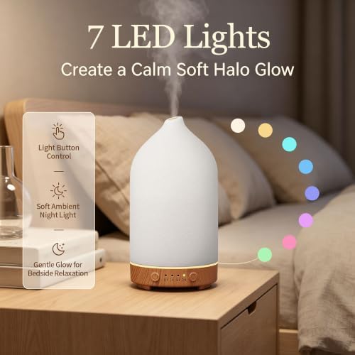 Gooamp 200ML Ceramic Essential Oil Diffuser for Home, Stone Diffuser 2 Pack - Image 5
