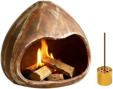 Ceramic Incense Holder, Mini Palo Santo Burner Chimney for Palo Santo Sticks, Cone Incense and Sage Smudging, Handmade Cone Incense Holder Burner for Yoga, Meditation, and Energy Cleansing (Brown 01) by DiscoverYourWorldwithBerallo-BeYourOwnRoyalty