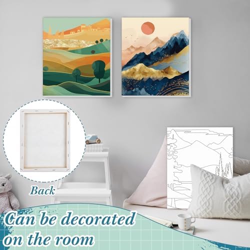 Sherr 12 Pcs Pre Drawn Canvas for Adults,Mountain Lake,8 x 10 Inch - Image 5