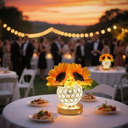 Sunflower Flower Lamp for Women Gifts, 3 Color Dimmable Night Light, Rechargeable Cordless Touch Table Lamp for Womens Mom Wife Friends Girlfriend Her Gifts, Perfect for Bedroom Bar Coffee Shop - Image 3
