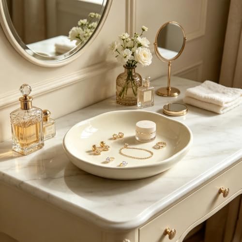 Ceramic Trinket Dish, Irregular Ring Jewelry Tray for Vanity Decor - Image 6
