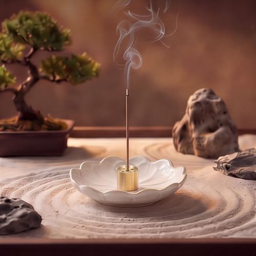 uxcell Ceramic Incense Burner Cone Incense Holder 4.3" White - Image 5