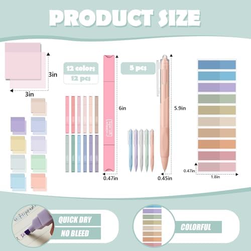 Jutom 38 Pcs Book Annotation Kit for Bible Study, Classic Color, Square - Image 3