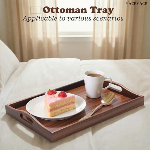 Wood Serving Tray for Ottoman, 15.7"x12"x2" Medium Wodden - Image 4