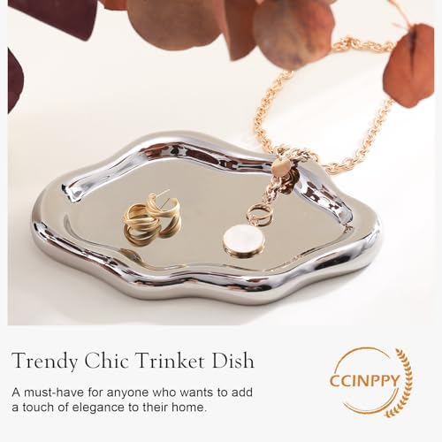 CCINPPY Ceramic Cloud Jewelry Tray Trinket Dish Key Bowl Nightstand Decor - Image 4