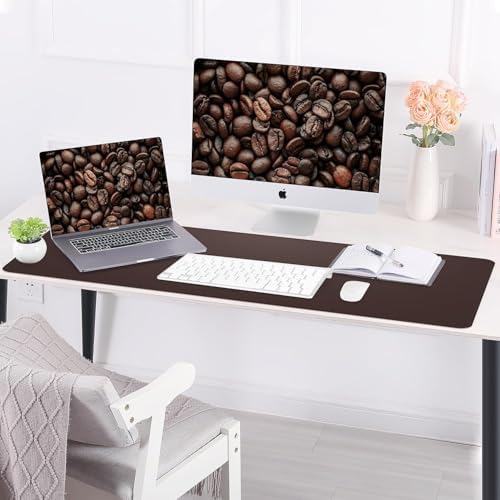 AFIING Cork Desk Mat 55" x 17", Dual-Sided Natural Cork & PU Leather Desk Pad, Non-Slip Waterproof Large Mouse Pad for Office, Home & Gaming (Coffee) - Image 5