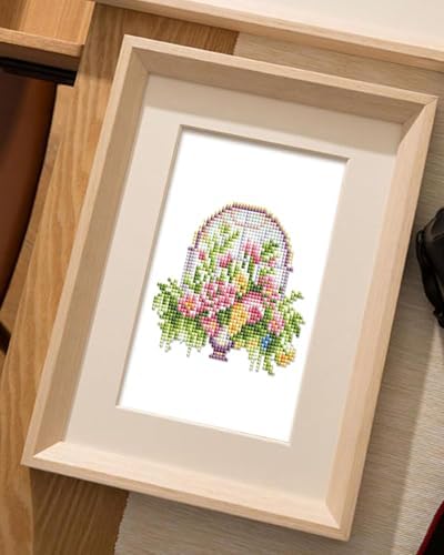 PeakLuv 12 Pcs Small Diamond Art Kits, Floral Window Mini Diamond Painting Kits for Adults, 5D DIY Square Drill Diamond Dots, Quickly Finishable Flowers Gem Art for Home Wall Desktop Decor, 6X7in - Image 2