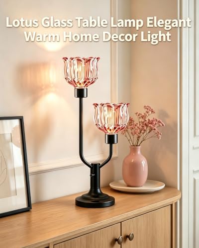 Lightdot Mid Century Modern Table Lamp Dimmable Vintage Black Flower Lamp - Image 2