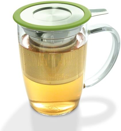 FORLIFE NewLeaf Glass Tea 16-Ounce Mug with Infuser and Lid, Lime by Unknown