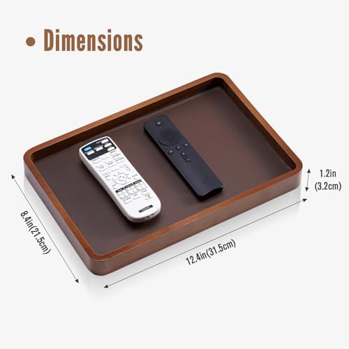 ProCase Wood Valet Tray for Men, Key Tray, Desk & Nightstand -DarkBrown - Image 6