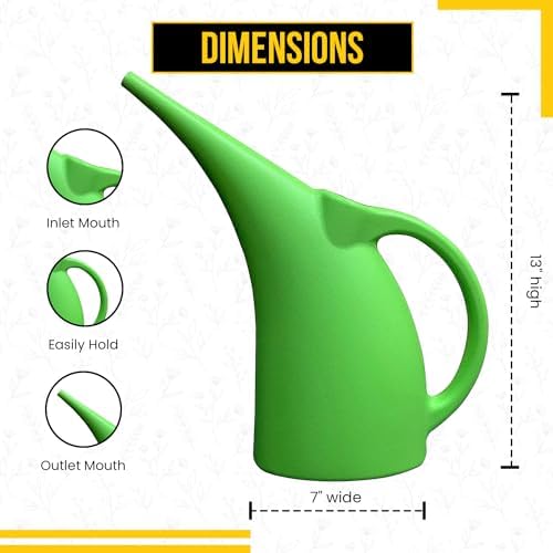 KP KOOL PRODUCTS 1/2 Gallon Green Watering Can – Small Plastic Plant Waterer for Indoor & Outdoor Use – Lightweight Garden Tool with Easy Pour Spout – Ideal for Flowers, Herbs & Lawns – 1 Pack - Image 2