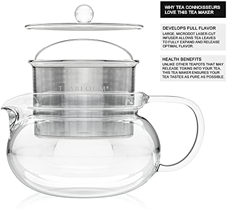 Teabloom Kyoto 2-in-1 Tea Kettle and Tea Maker – Glass Teapot with Removable Loose Tea Infuser – Tea Connoisseur's Choice - Image 5