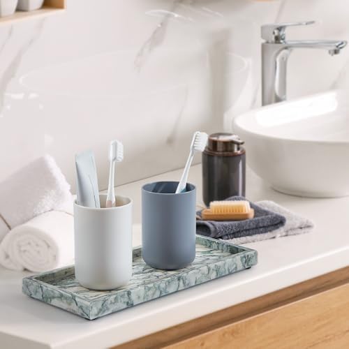 Natural Marble Vanity Tray, Stone Organizer for Bathroom & Kitchen - Image 4