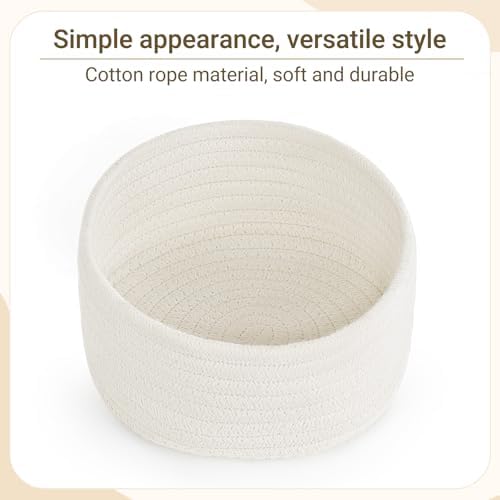 Dahey Set of 4 Mini Woven Baskets, Small Gift Baskets for Organizing, White - Image 5