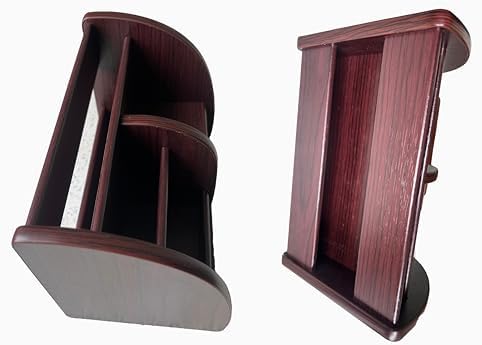 Wooden desktop storage box, office stationery storage stand, wooden pen holder(red-brown) - Image 4