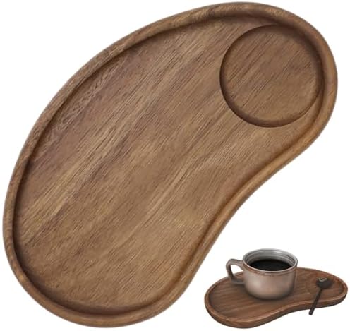 Wood Serving Tray Irregular Decorative Trays for Coffee Table Snack Breakfast 9.5x5.1 inch - Image 6