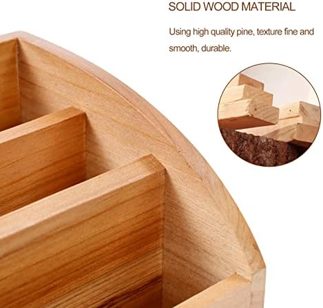 Farmhouse Solid Wooden Mail Sorter Wood Desk Organizer TV Remote Holder Rustic Vintage Caddy Mail Basket Storage Caddy for Bills, Kitchen, Desktop, Workspace Counter Top Home Decor Office Supplies…… - Image 4