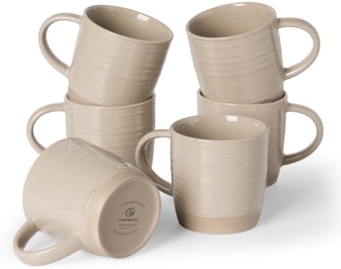 famiware Coffee Mugs Set of 6, 13 oz Mug Set, Ceramic Cup Set with Handle by Famiware