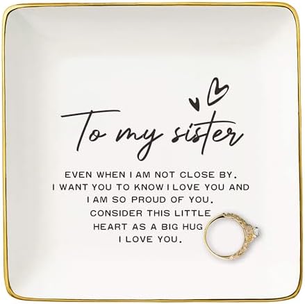 NZY Friendship Gifts for Women,Sister-in-Law, Sis,Bestie,BFF,Best Friend-Birthday Christmas Gift-to My Sisters Present-Unbiological Sister Present-Jewelry Tray Trinket Holder Ring Dish by NZY