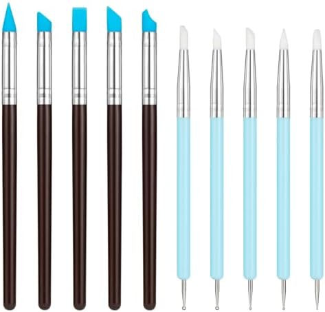 Amrules 10 Pcs Clay Sculpting Tools Kit with Silicone Tips by Amrules