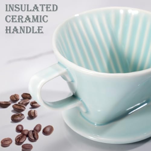 Pour Over Coffee Dripper, Ceramic Pour Over Coffee Maker, Green - Image 6