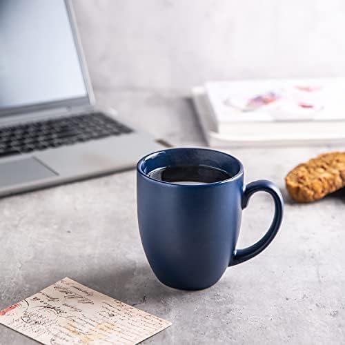 AmorArc 12oz Coffee Mugs Set of 6, Ceramic Coffee Cups Set-Matte Blue - Image 7