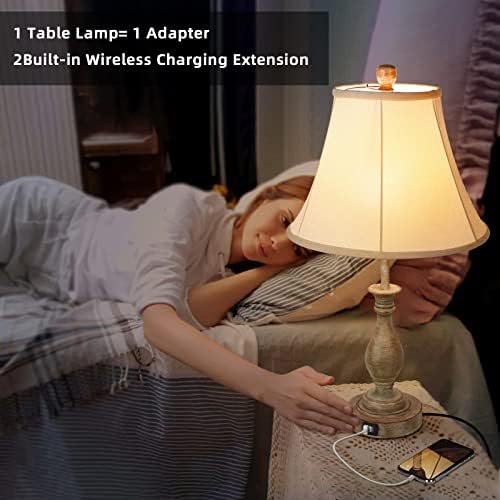 LALISU Farmhouse Table Lamp Touch Control 3-Way Table Lamp with USB Charge - Image 3