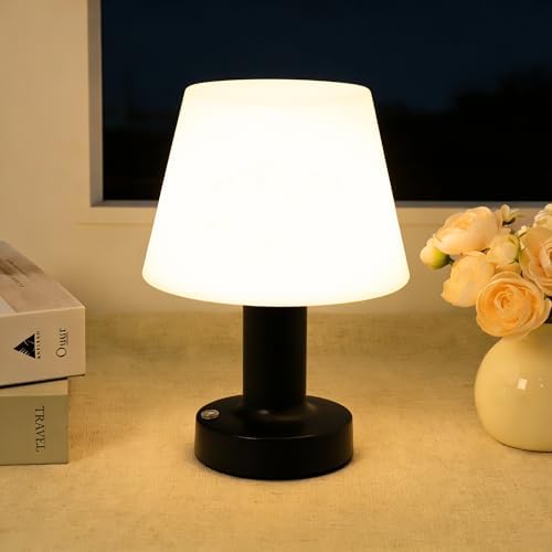 Cordless Rechargeable Mushroom Table Lamp, Dimmable 3-Color Night Light by HAPYGILightings