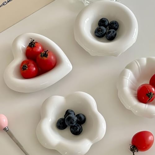 Ceramic Storage Tray White Glazed Catchall for Snacks Jewelry Vanity Countertop Display Decorative Serving Accent Kitch - Image 7