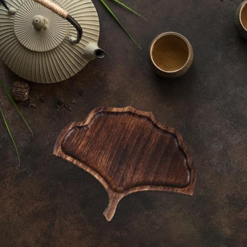Retro Leaf Shape Wooden Tea Tray for Coffee Table Decor - Image 6