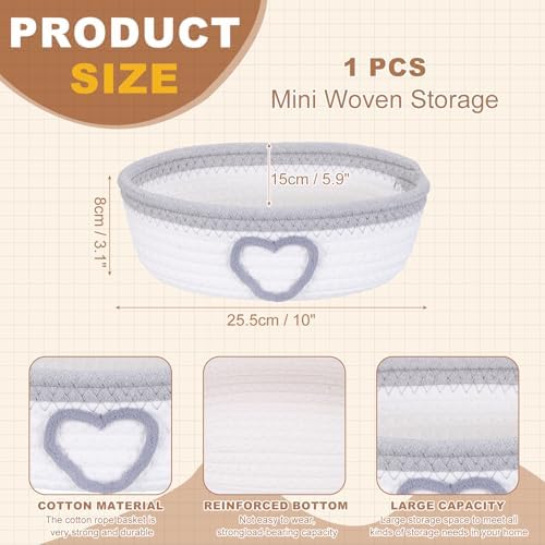 uxcell Rectangular Rope Basket 10x5.9x3.1inch Small Woven Baskets - Image 2