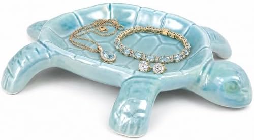 Ring Holder Ceramic Turtle Jewelry Dish,Trinket Tray for Rings Earrings Necklace Bracelet, Sea Turtle Decorative Tray for Vanity Nightstand Bathroom by bwszrosamatchawhiskset
