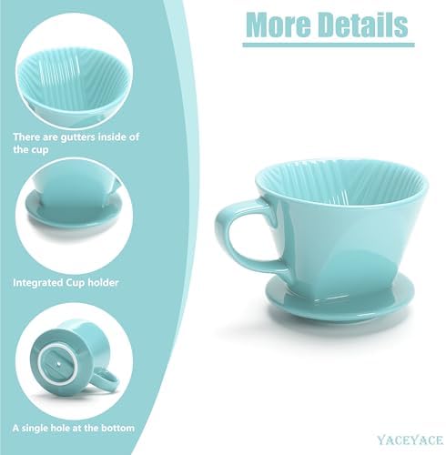 Pour Over Coffee Maker Ceramic, Small Pour Over Coffee Dripper - Image 3