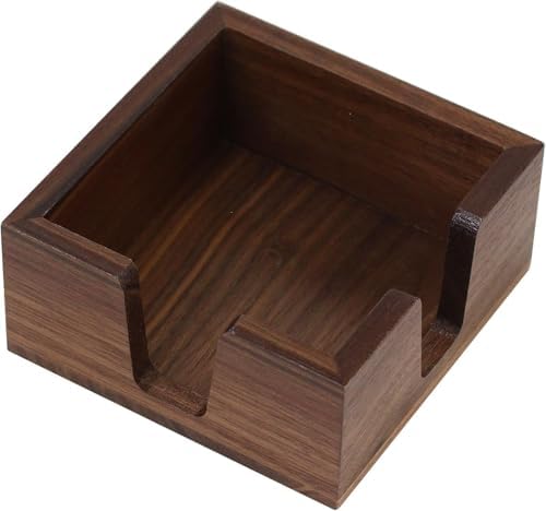 MultiBey Wood Double Opening Sticky Note Holder -Walnut Memo Pads Dispenser by MultiBey