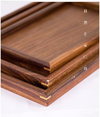Wood Serving Trays for Home Bar Restaurant Coffee Shop - 11.81''L x 7.87''W Black Walnut Wood Tray, Tea Tray, Coffee Tray, Food Tray (M - 11.81'' x 7.87'') - Image 2