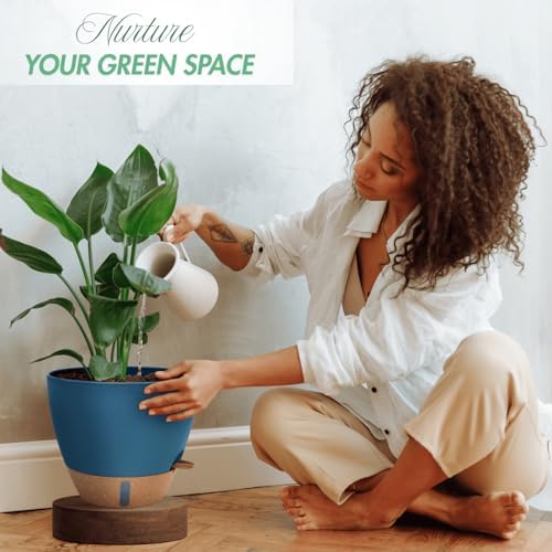 2 Pack 10 inch Self Watering Planters, PP Plastic Plant Pots for Indoor - Image 2