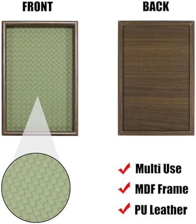 Wooden Valet Tray with Leather Base, Green - Image 4