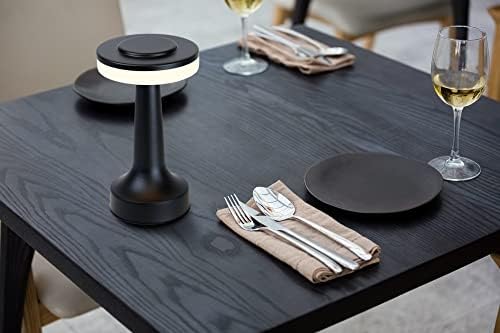 O'Bright Dome Cordless Rechargeable LED Mushroom Table Lamp, Matte Black - Image 6