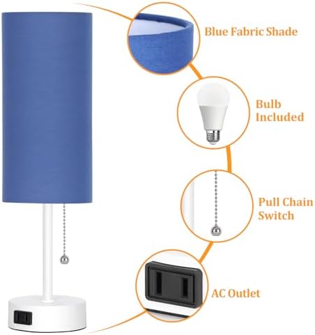 Dott Arts Table Lamp for Bedroom, 3-Color Bedside Lamps with Pull Chain - Image 4