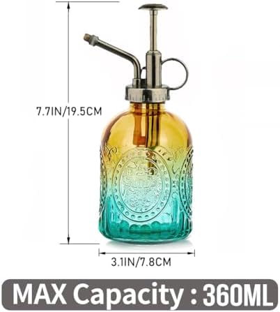 0.5 Gallon Small Watering Can for Outdoor Indoor Plants for House Plants, 12 oz Glass Plant Mister Spray Bottle for Bonsai Garden Flowers (Blue) - Image 5
