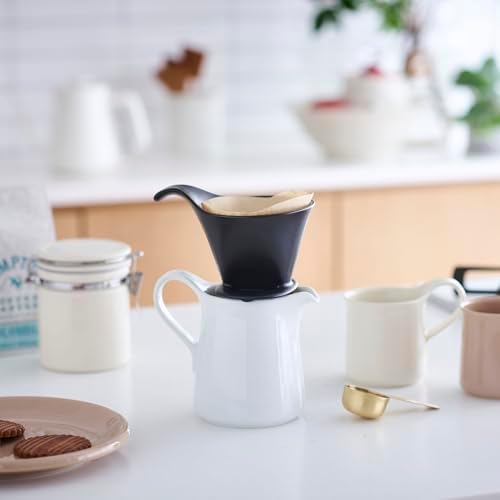 ZERO JAPAN - Bee House Pour Over Coffee Dripper - Ceramic Coffee Maker with Elegant Peek Hole, Drip Cone Brewer Coffee Gifts, Brewing Accessories - Noble Black, Standard Size - Image 2