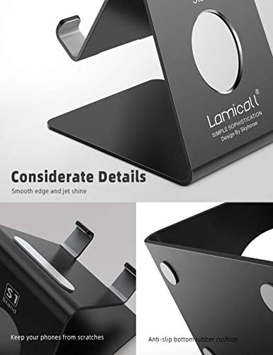 Lamicall Cell Phone Stand, Phone Dock: Cradle, Holder, Stand for Office Desk - Black - Image 5